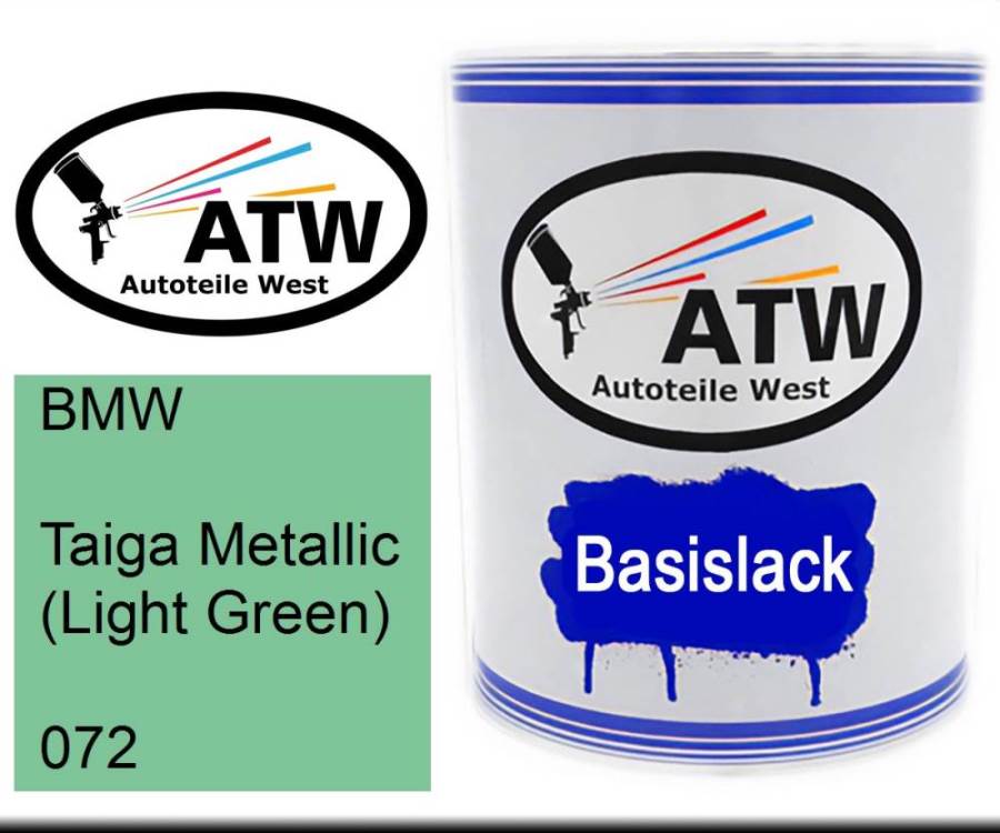 BMW, Taiga Metallic (Light Green), 072: 1L Lackdose, von ATW Autoteile West.